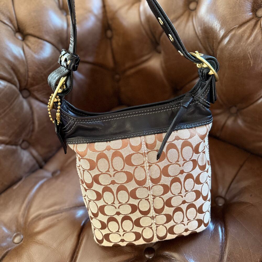 Coach Bleecker Signature Canvas Convertible Shoulder Crossbody Bag 11443